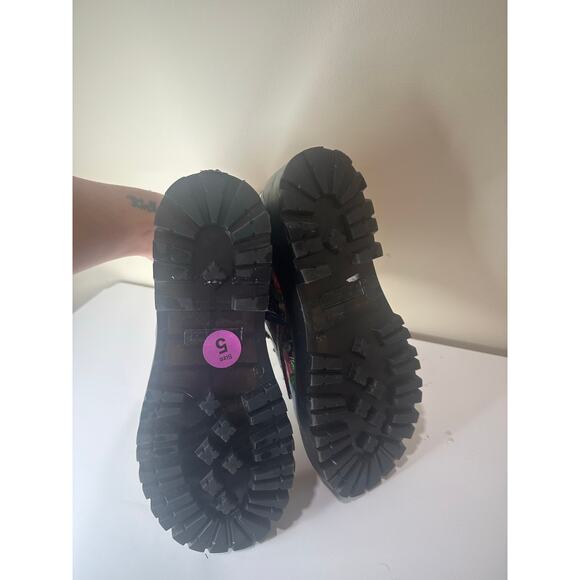 Betsey Johnson Girl's John Mixed Print Ankle Boots Sz 5 EXCELLENT! - Picture 5 of 8